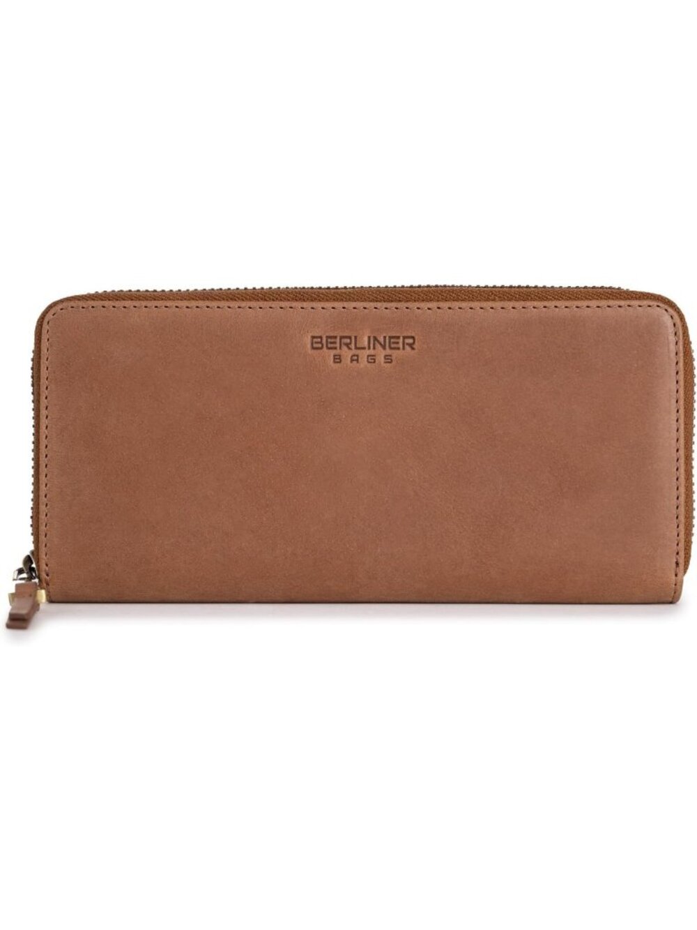 Genuine Leather Zip Wallet for Women, Stylish Brown Palma Design, Gift-Ready